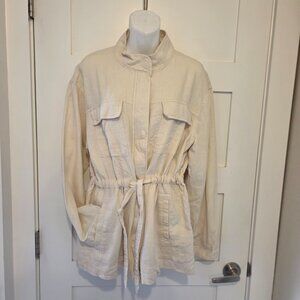 Woman's Old Navy Lightweight Linen Blend Safari Jacket - Size L - New!